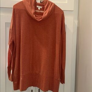 Garnet Hill Rose Heather Cowl-Neck Knit Tunic